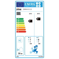 Etiqueta Energética Bomba de Calor Aerotermia FERROLI OMNIA M 3.2 8