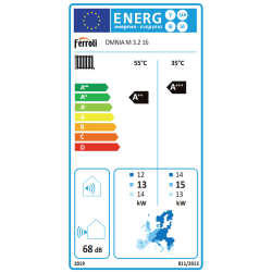 Etiqueta Energética Energética Bomba de Calor Aerotermia FERROLI OMNIA M 3.2 16