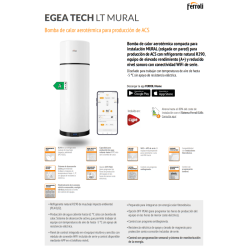 Aerotermo Ferroli EGEA TECH 120L bomba de calor ACS ahorro energético