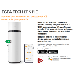 Aerotermo Ferroli EGEA TECH 200 LT-S PIE bomba de calor ACS ahorro energético