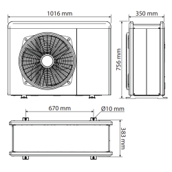 Dimensiones unidad exterior Ariston Nimbus Compact 50 M NET R32 medidas