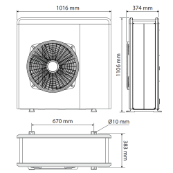 Dimensiones unidad exterior Ariston Nimbus Compact 80 M NET R32 medidas