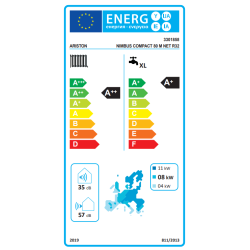 Etiqueta Energética Bomba de Calor Aerotermia ARISTON NIMBUS COMPACT 80 M NET R32