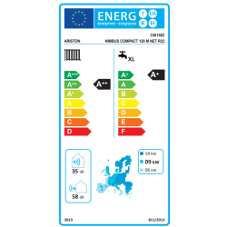 Etiqueta Energética Bomba de Calor Aerotermia ARISTON NIMBUS COMPACT 120 M NET R32