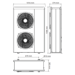 Dimensiones unidad exterior Ariston Nimbus Compact 150 M NET R32 medidas