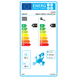 Etiqueta Energética Bomba de Calor Aerotermia ARISTON NIMBUS COMPACT 150 M-T NET R32 Trifásica
