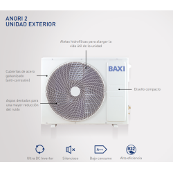 BAXI ANORI MONO 2 unidad exterior silenciosa alta eficiencia energética