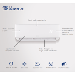 Unidad interior BAXI ANORI MONO 2 climatización silenciosa y bajo consumo