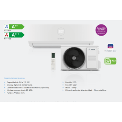 Aire acondicionado BOSCH Climate 3000i 70 WE WiFi Ready inverter funciones y prestaciones