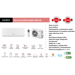 Características aire acondicionado CORBERÓ MISTRAL 18 WIFI inverter WiFi R32