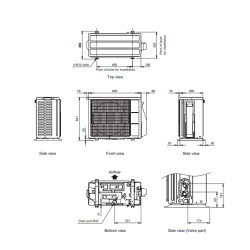 Dimensiones unidad exterior FUJITSU ASY 20 KN WIFI