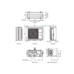 Dimensiones unidad exterior FUJITSU ASY 71 KM
