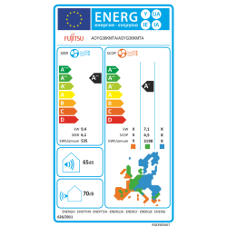 Etiqueta energética FUJITSU ASY 100 KM alta eficiencia energética