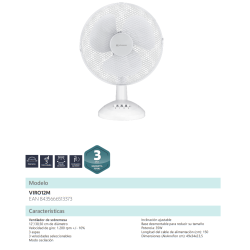 Ficha técnica Ventilador JOHNSON VIRO M 12