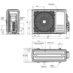 Medidas Multisplit Unidad Exterior 2x1 HISENSE 2AMW52U4RXC R32