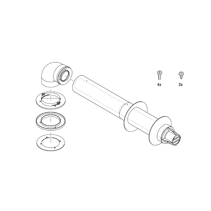 Kit Salida Horizontal Coaxial 60/100 BOSCH 6600