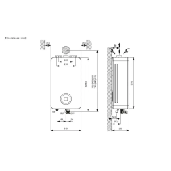 medidas cm conexiones agua gas salida humos Calentador BOSCH Therm 6600 S 12-15-17 Gas Natural