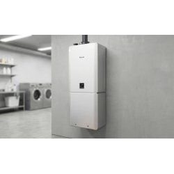 Instalacion interior fábrica Productor de agua caliente sanitaria instantánea multigas de
condensación RINNAI INFINITY NB26