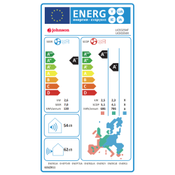 Etiqueta energética Aire Acondicionado JOHNSON LICEO 25 WIFI
