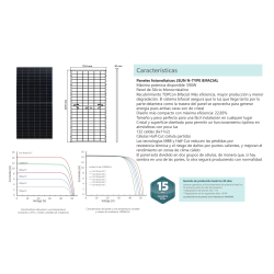 Características Panel Solar Fotovoltaico JOHNSON JSUN N-TYPE BIFACIAL