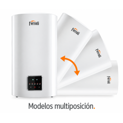 Diseño y vistas del termo eléctrico FERROLI Titano Twin 100 WiFi