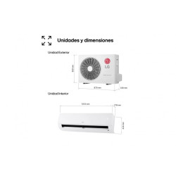 Dimensiones unidades interior y exterior LG INFINITY WIFI 24 R32
