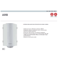 Características y prestaciones del Interacumulador ARISTON ARB 100 EU