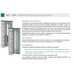 Información del Depósito de Inercia CORDIVARI PF1 y pf2