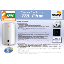 Termo eléctrico TBL PLUS SLIM - COINTRA Capacidad: 50 L.