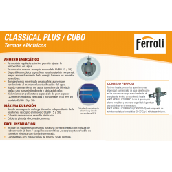 resistencia regulador temperatura fubciones termo FERROLI CLASICAL SEV plus 100