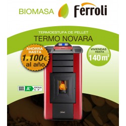 ahorro biomasa termo estufa ferroli novara 18kw