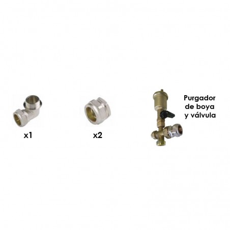 accesorio placa solar conexion con purgador boya
