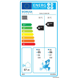 Etiqueta energética Bomba de Calor Aerotermia DOMUSA DUAL CLIMA 9R