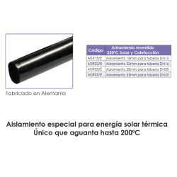 aislante tubería espesor 20mm DN16 inox