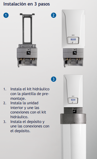 La unidad interior ha sido diseñada para ofrecer el máximo confort y facilidad de uso. Su acumulador integrado garantiza un suministro constante de ACS, mientras que su tamaño compacto y sus opciones de conexión flexible permiten una instalación rápida en cualquier tipo de vivienda. Además, existen versiones completamente aisladas especialmente diseñadas para instalaciones de frío con fancoils.