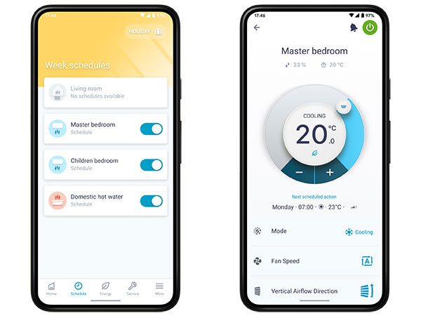Este equipo incluye control vía App de serie, permitiendo gestionar la climatización desde el móvil mediante la aplicación Daikin Onecta, disponible para sistemas iOS y Android.