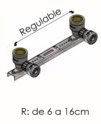 Placa Fijación Regulable Push Fit FERCO 16