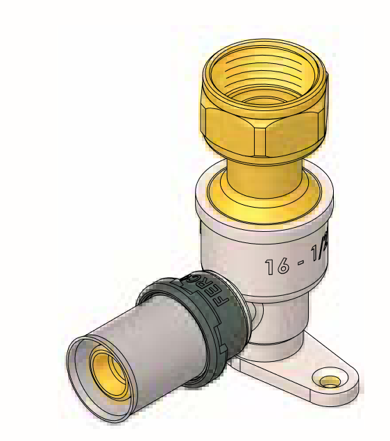 Codo Base Móvil Press Fitting FERCO 20 - ½"