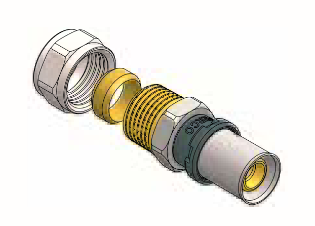 Racor Macho Compresión Press Fitting FERCO 16 x 15 mm