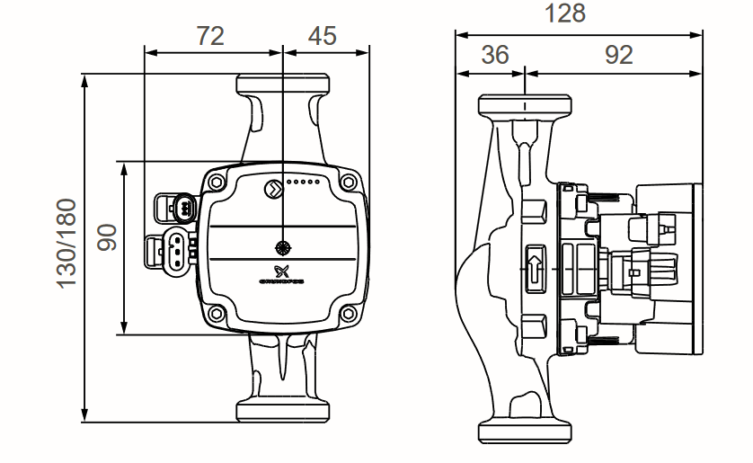 Ficha técnica de la bomba Grundfos 15/70 Hybrid