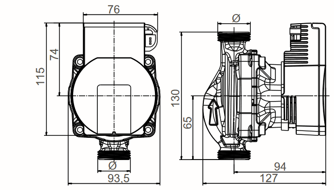 Ficha técnica de la bomba Wilo STG 15/8 Hybrid