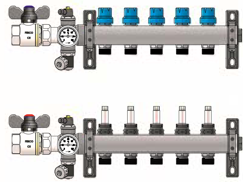 Colector 1" H-H Acero Inoxidable 3 Salidas 24-19 FERCO FCTE3E