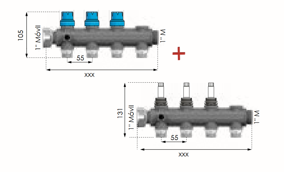 Kit módulo 4 vías con Módulo Inicial + Equilibrado 1" M-H FERCO JFCT4MI