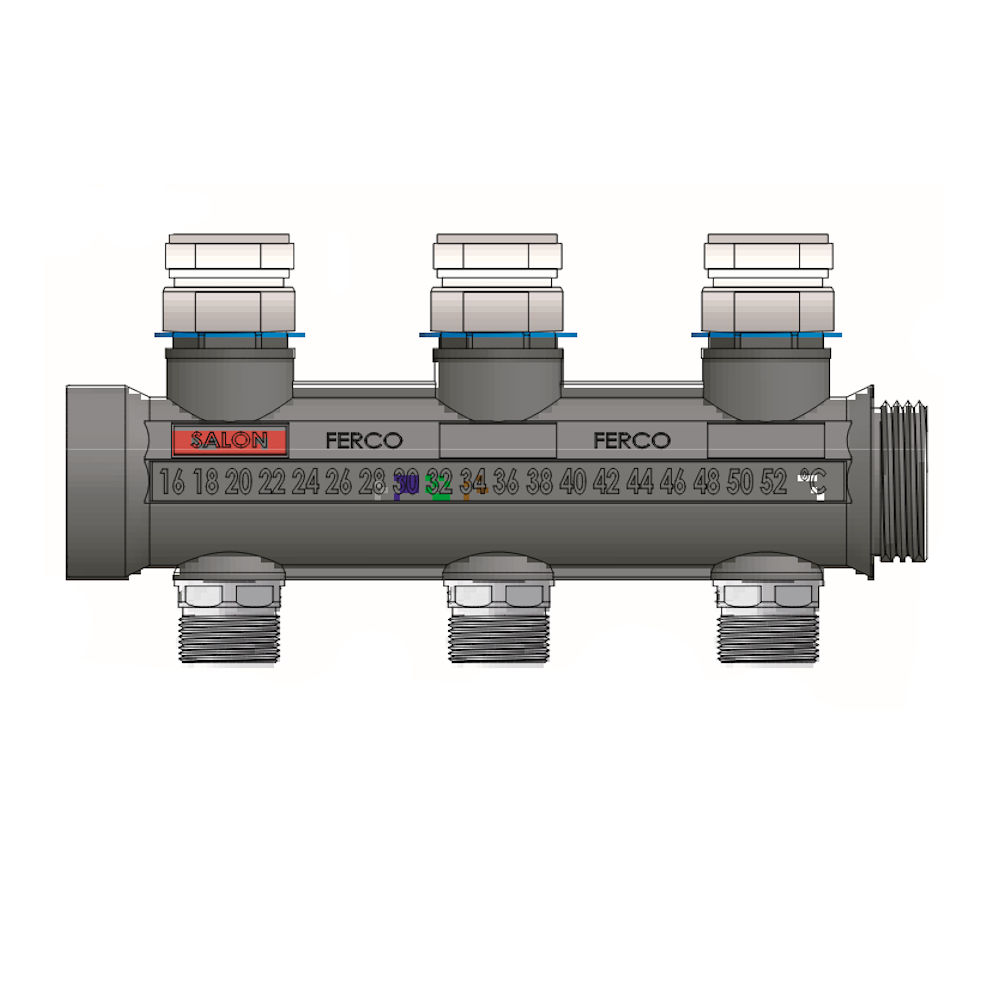 Colector Plástico con Válvula + Equilibrado 2 vías FERCO 2 x 24-19