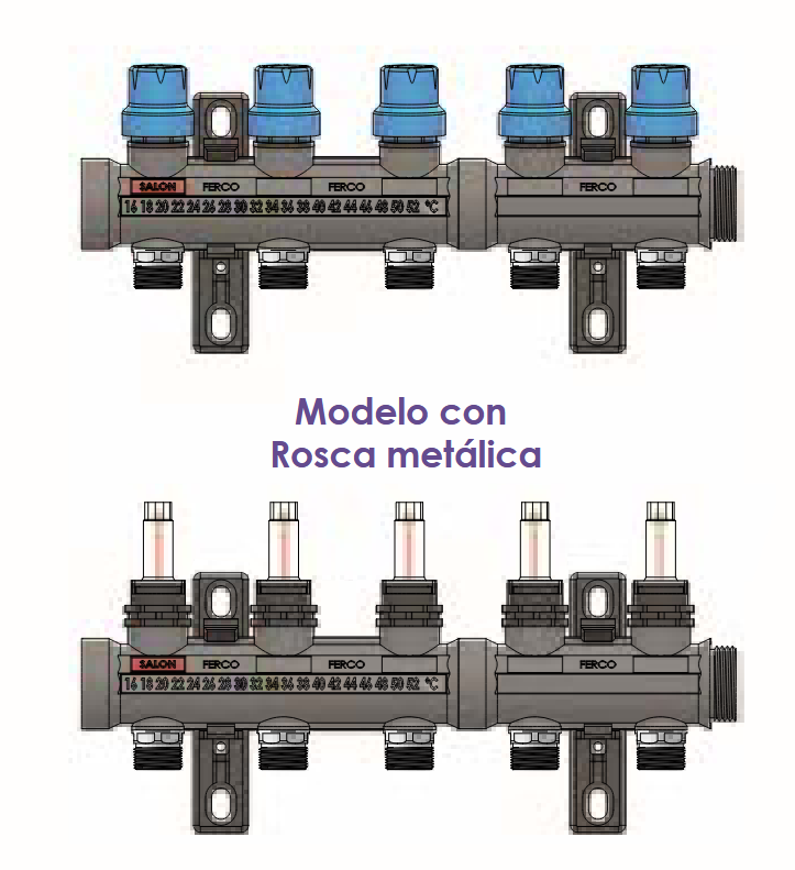 Colector Plástico con Equilibrado Simple 2 vías FERCO 2 x 24-19