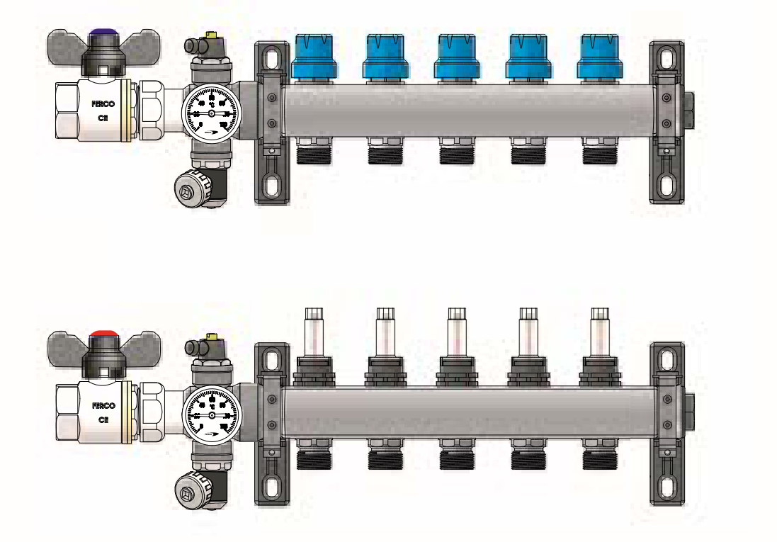 Colector Inox con Equilibrado Completo 2 vías FERCO 2 x 24-19