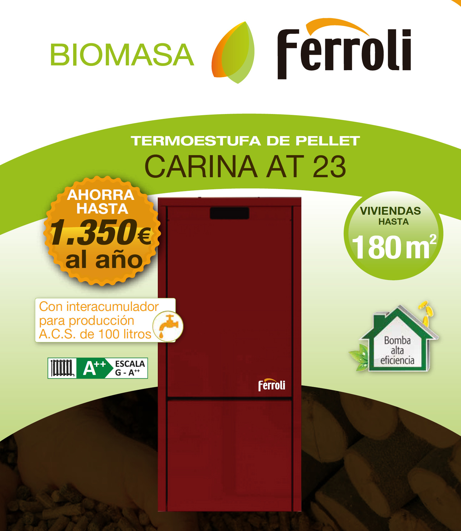 presentacion caldera biomasa mixta ferroli carina 25kw