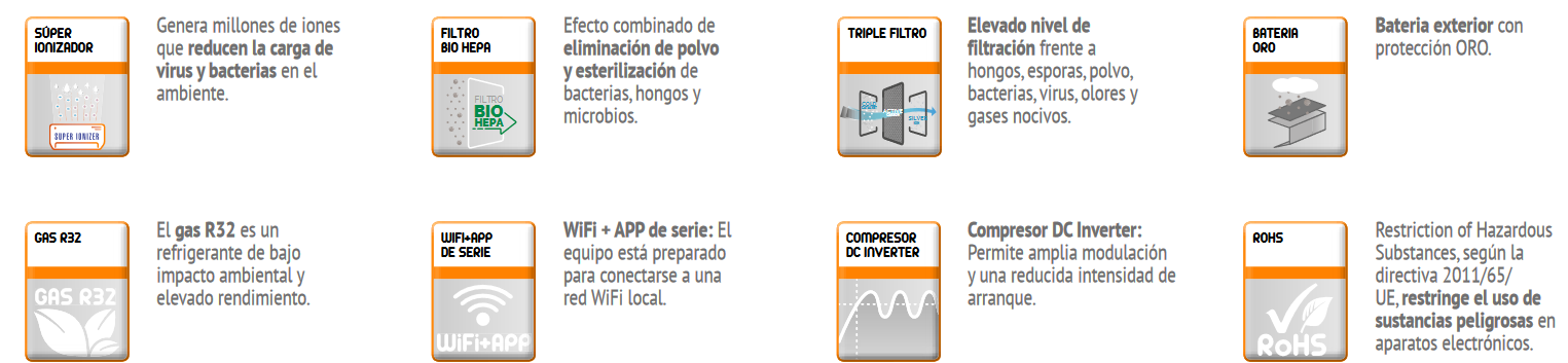 El Aire Acondicionado FERROLI GIADA S 9 WIFI es una solución perfecta para mantener un ambiente cómodo y saludable en su hogar. Con 2.393 frigorías, es ideal para enfriar habitaciones, cocinas o comedores pequeños, ofreciendo un rendimiento superior con una eficiencia energética de A++/A+++. Equipado con un súper ionizador, el GIADA S genera millones de iones que eliminan virus y bacterias, proporcionando un ambiente más limpio y seguro.