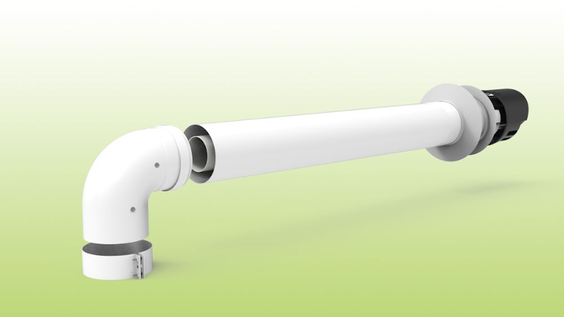 Kit Compatible Horizontal Coaxial PP/Acero Lacado FIG Ø60/100