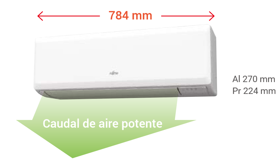 El intercambiador de calor lambda de alta eficiencia y el ventilador de gran caudal de aire garantizan un rendimiento superior con un bajo nivel de ruido, ideal para mantener un ambiente tranquilo y confortable. Este aire acondicionado es la solución perfecta para quienes buscan eficiencia energética, confort, y control avanzado en su hogar.